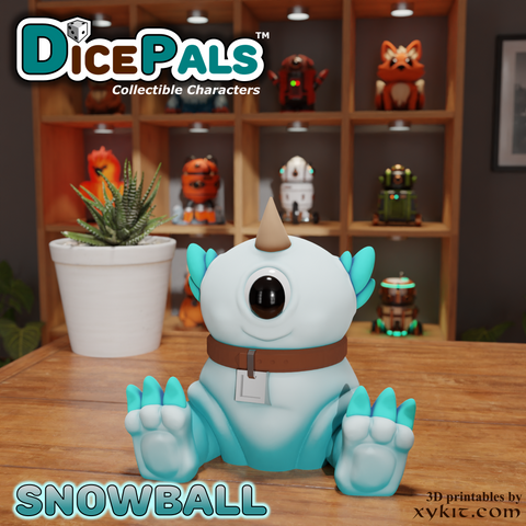 Snowball Monster Dice Pal - Series 1 - 3D print files