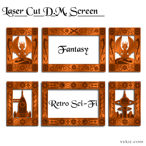 Laser Cut DM Screen - Fantasy & Sci-Fi (SVG Files)