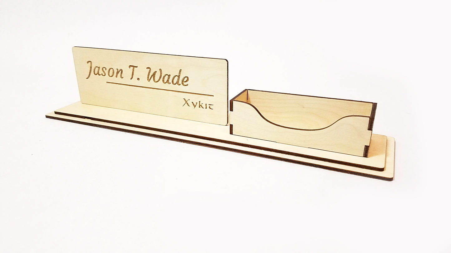 Laser Cut - Customizable Name Plate and Business Card Holder - (Digital Download)