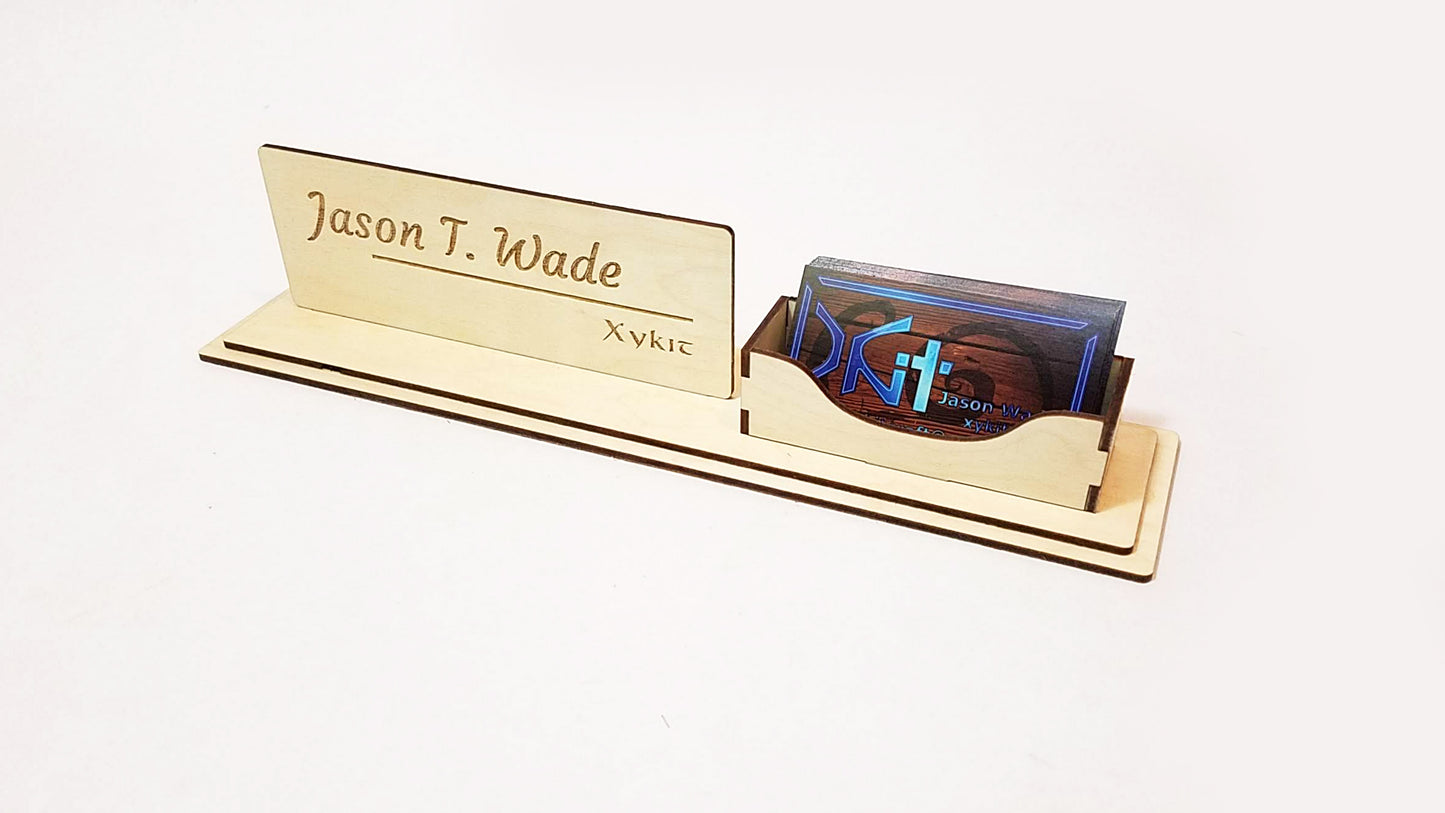 Laser Cut - Customizable Name Plate and Business Card Holder - (Digital Download)