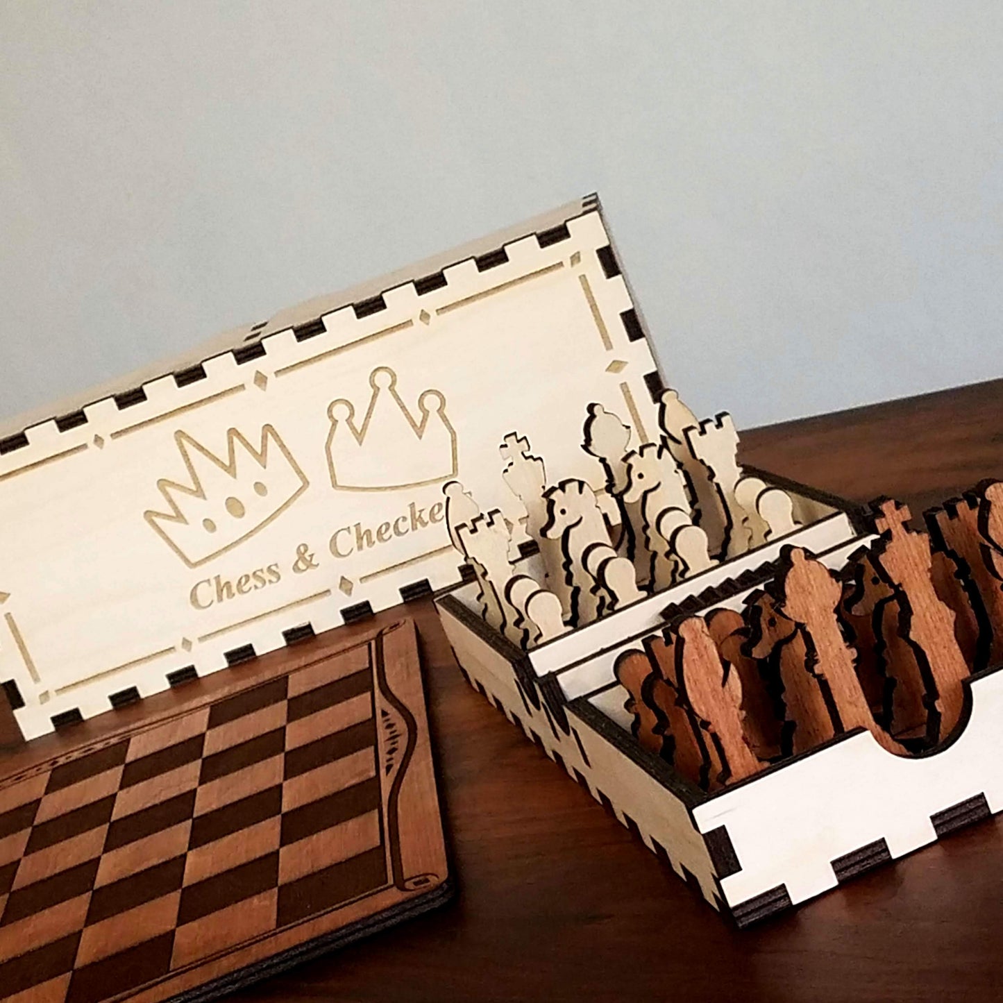 Classic Chess and Checkers set with Box - DIY Project (Digital Download)