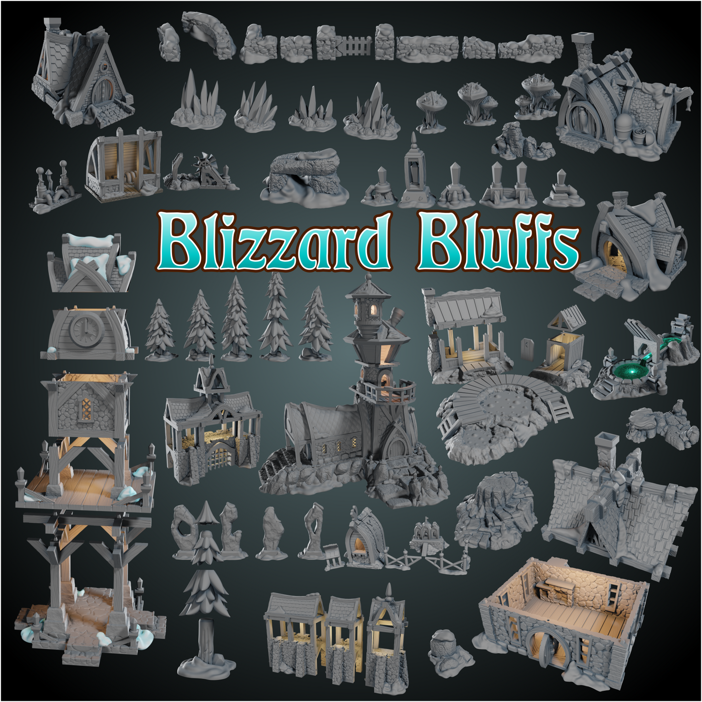 3d printable stl file buildings and terrain for tabletop skirmish, rpg, board games, wargame, 28mm 32mm scale