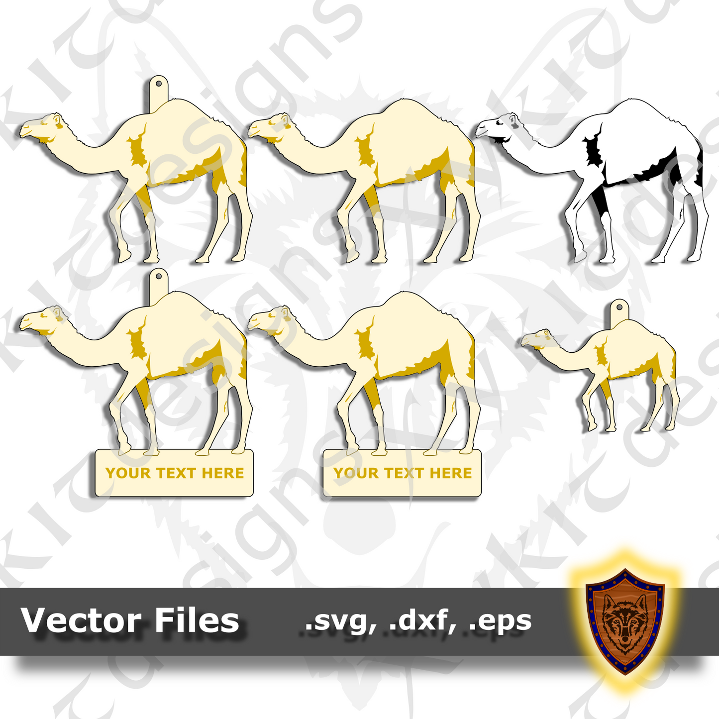 Camel Dromedary - One Hump - Animal Ornament - Magnet - Key Chain - (SVG, DXF, EPS) Digital Download