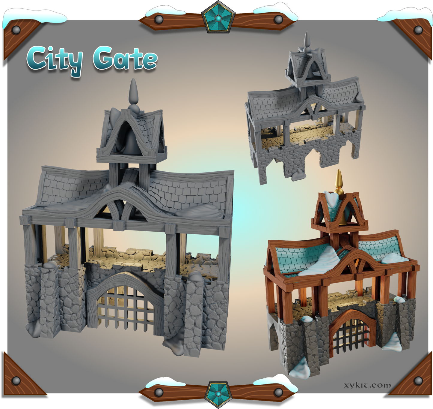 Blizzard Bluffs - 3D printable village buildings and terrain - digital files