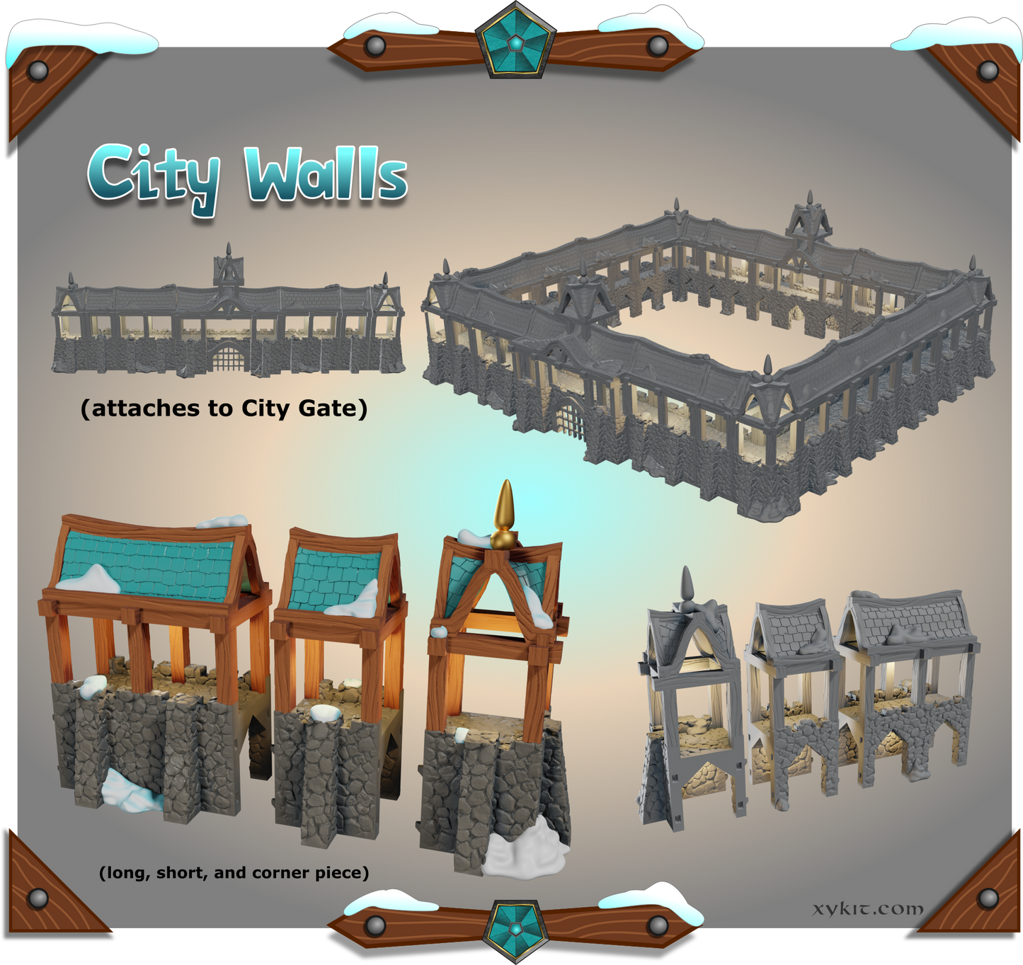 Blizzard Bluffs - 3D printable village buildings and terrain - digital files