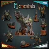 Earth elemental dice tower, miniatures, 3d printables, eleminions