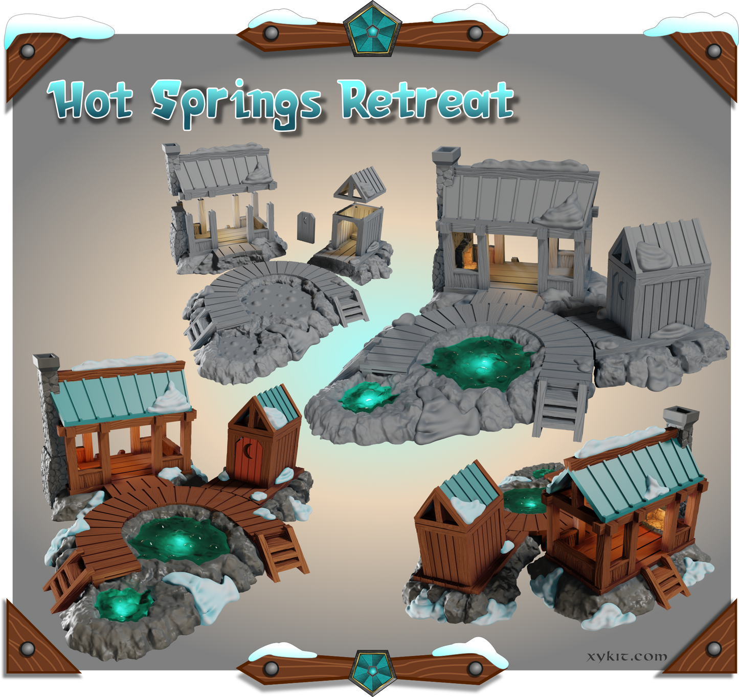 Blizzard Bluffs - 3D printable village buildings and terrain - digital files