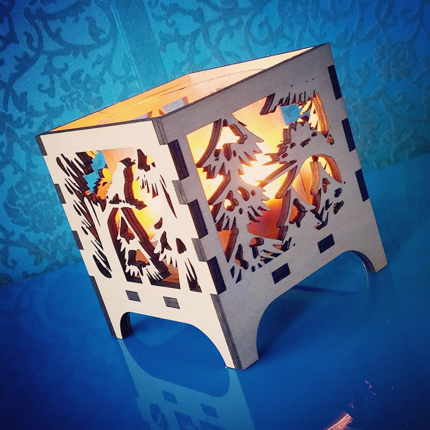 Laser Cut - Eagle's Nest - Large Candle Luminary (Digital Download)