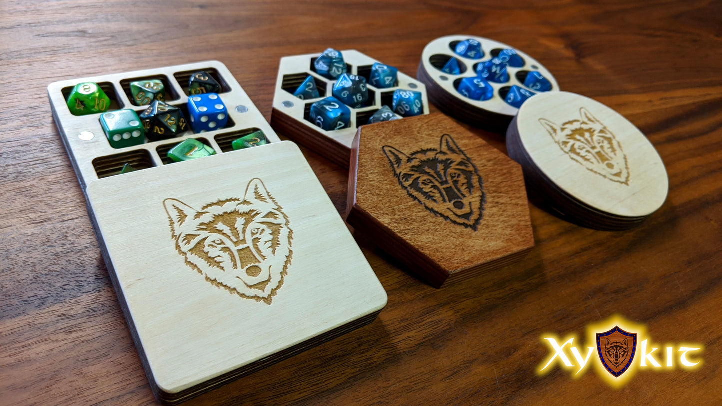 Set of Three Magnetic Dice Boxes- with hand-drawn engravings - Vector Files (Digital Download)