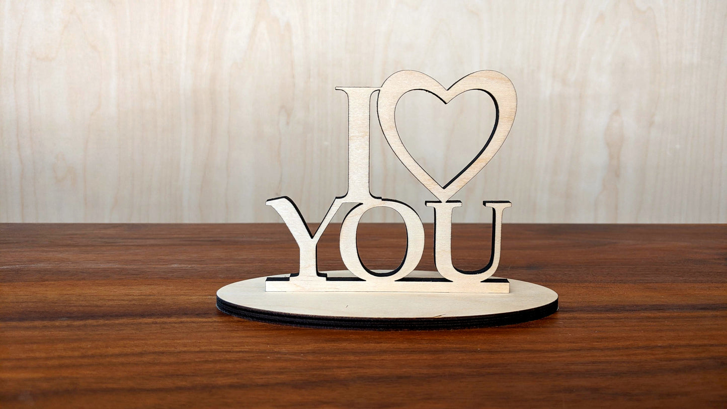 Love You Table Signs - 3 Designs - 3mm and 6mm (digital download)