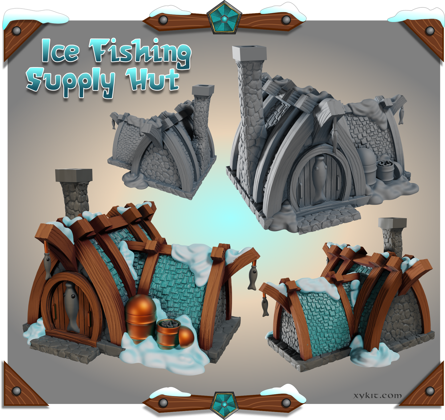 Blizzard Bluffs - 3D printable village buildings and terrain - digital files