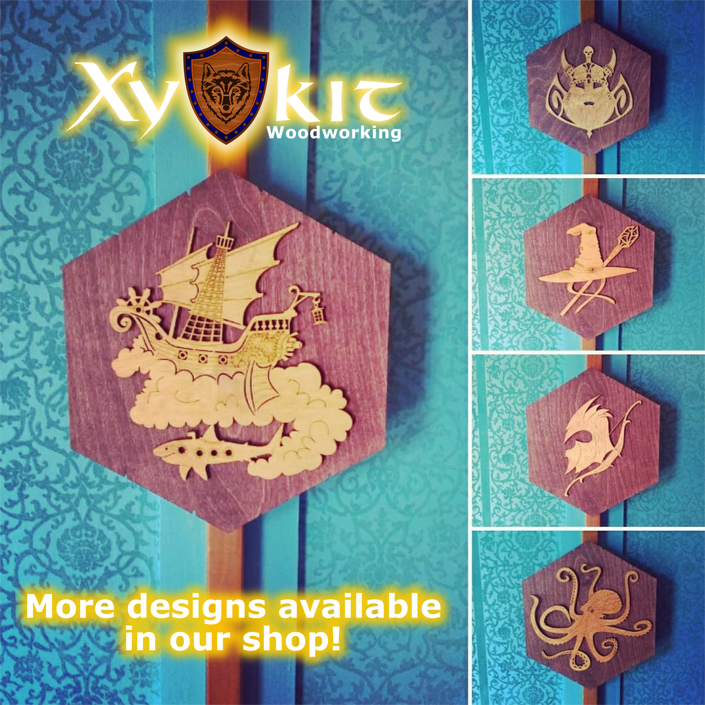 Elven Helmet Wooden Fantasy Wall Art - (vector files) - digital download