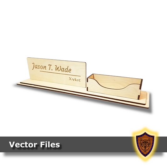Laser Cut -  Customizable Name Plate and Business Card Holder - (Digital Download)