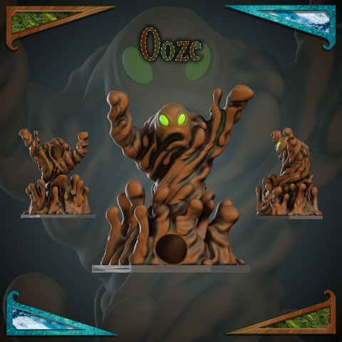 Ooze Elemental - Dice Tower, Tray and Miniature - 3D print files