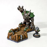 earth elemental dice tower, miniature painted