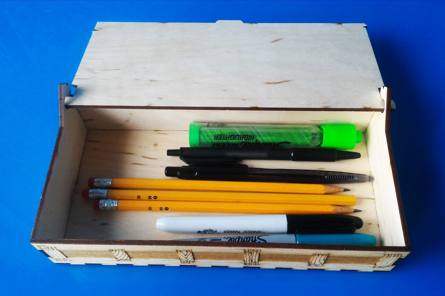 Laser Cut - Pencil Box Crate with or without lid - (Digital Download)