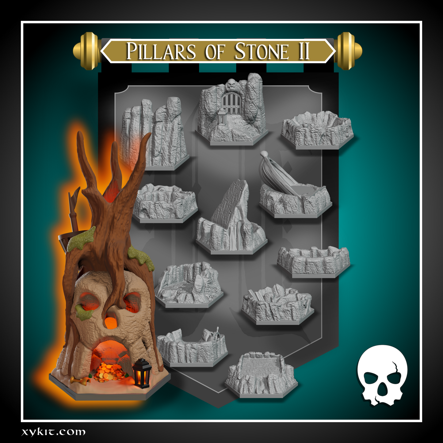 3d stl file pirate skull dice tower and themed pirate tabletop accessories
