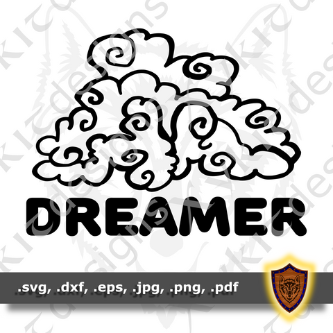 Dreamer - Silhouette - Scrapbook - T-shirt SVG design (Digital Download)