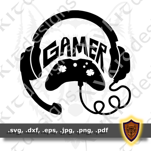 Gamer - Silhouette - Video Games - Vinyl T-shirt SVG design (Digital Download)
