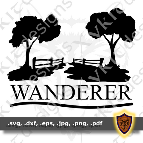 Wanderer - Silhouette - Scrapbook - T-shirt SVG design (Digital Download)