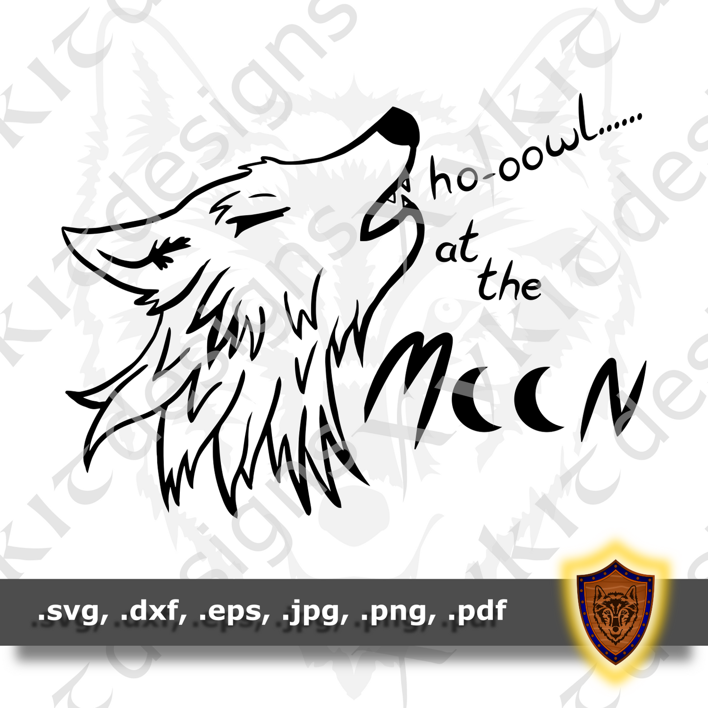 Howl at the Moon - Wolf Silhouette - T-shirt SVG design (Digital Download)
