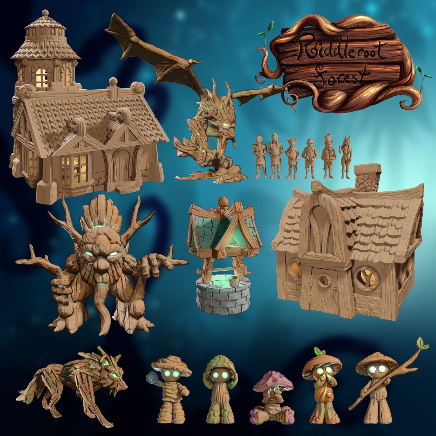 3d printable miniatures, buildings, and terrain