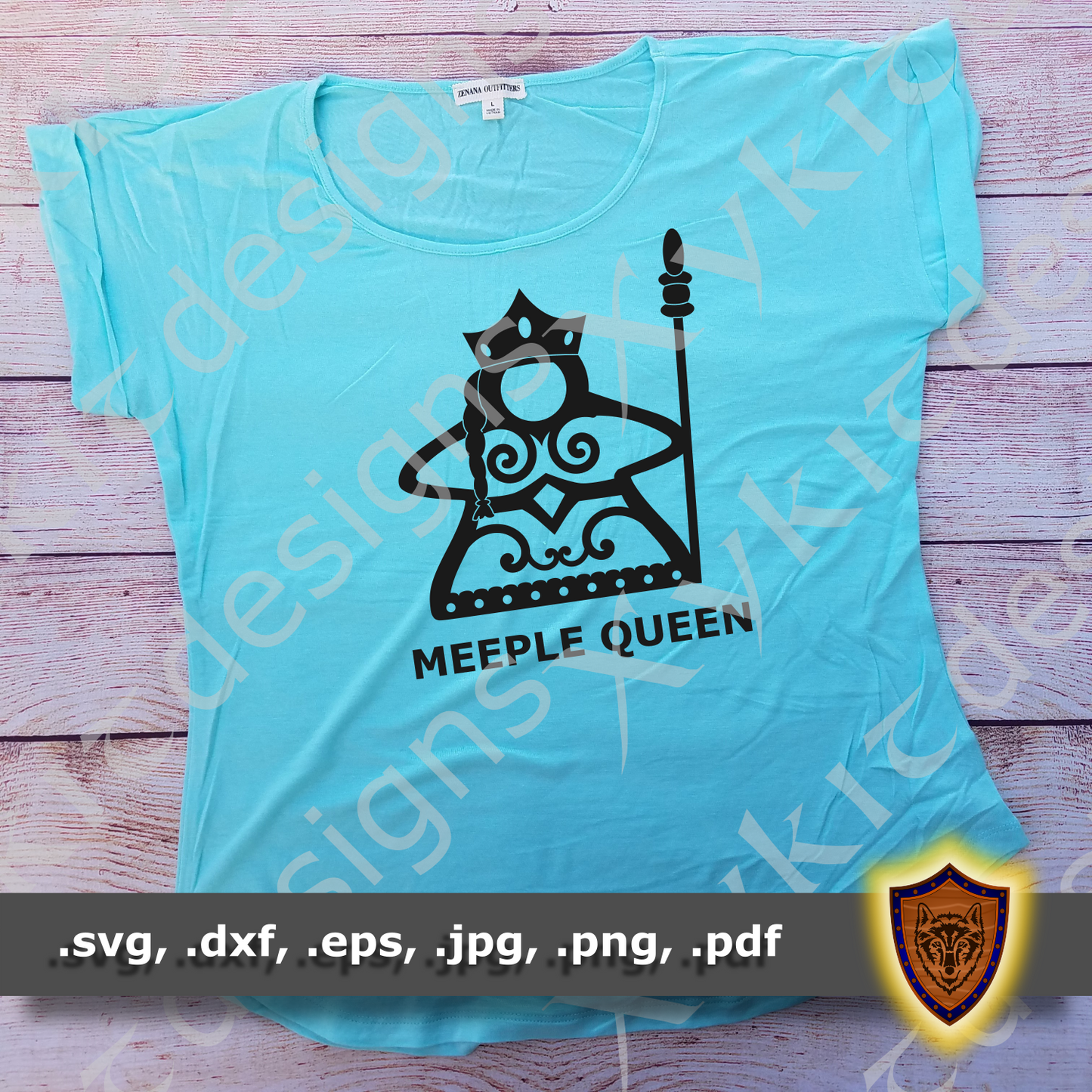Meeple Queen SVG - Board Game - Tabletop - T-shirt design (Digital Download)