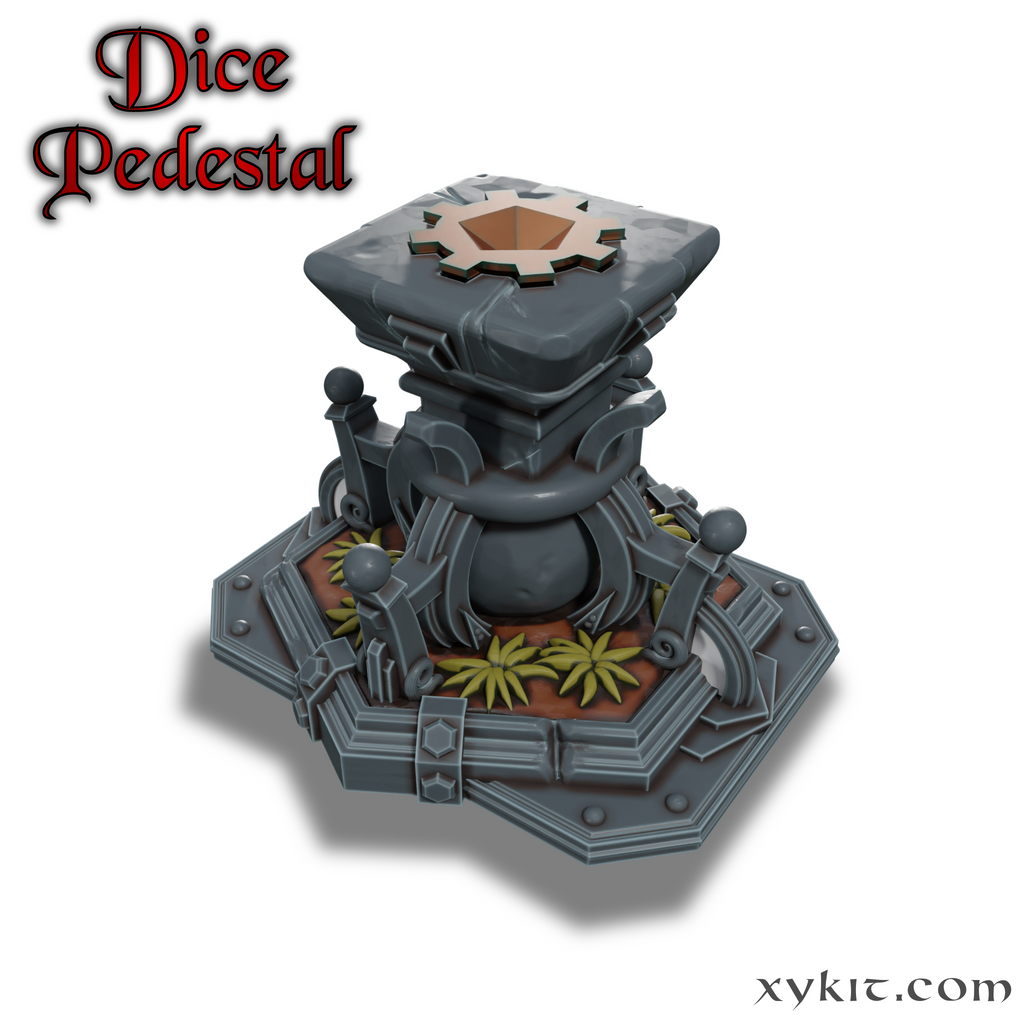 3D file Dice Shelves and Desk - Side Quest Shop - PRESUPPORTED -  Illustrated and Stats - 32mm scale・Design to download and 3D print・Cults