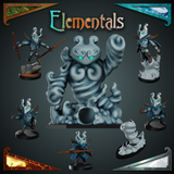 air elemental dice tower and miniatures, 3d print files, mini