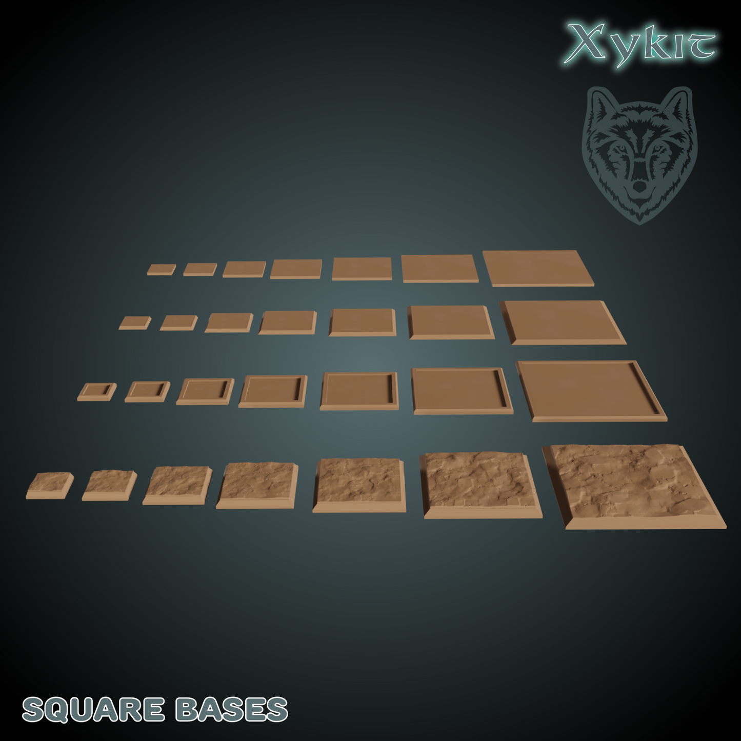 Square - miniature bases - 3D print files
