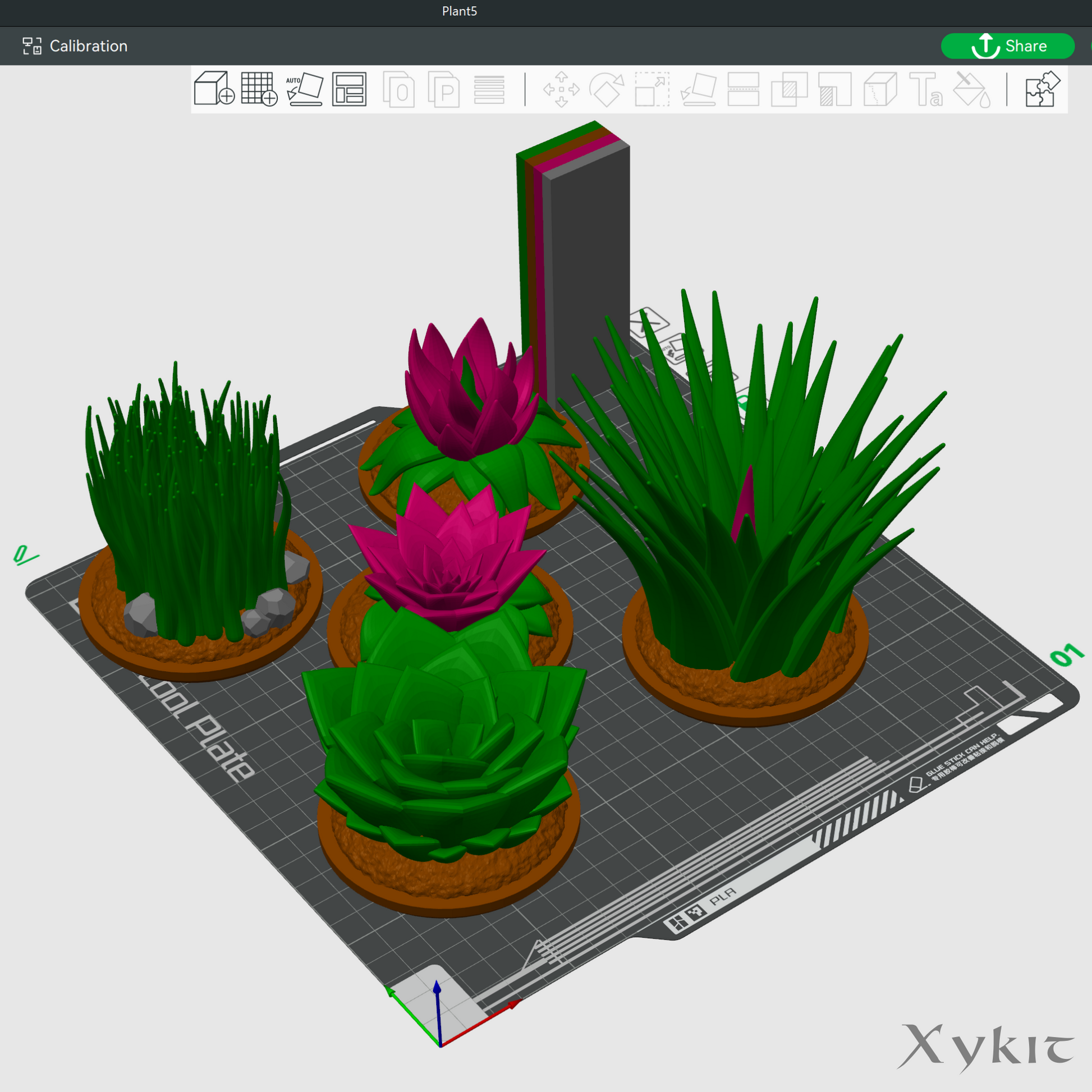 fake plant and pot 5 Pack Fake Plants