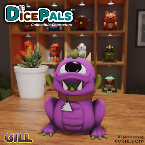 Gill Monster Dice Pal - Series 1 - 3D print files