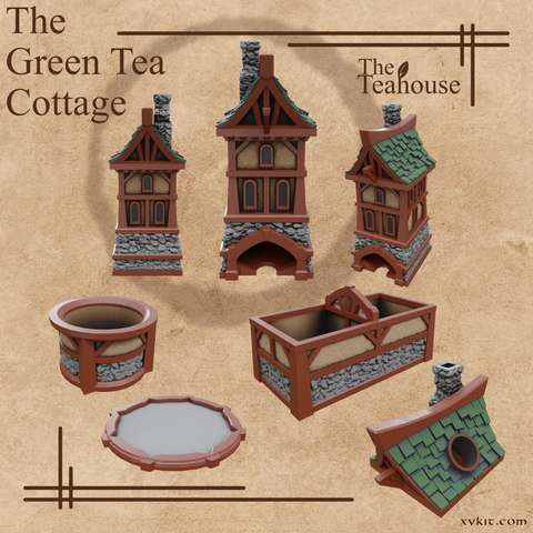 The Green Tea Cottage Set - 3D Print Files