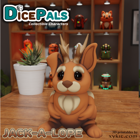 Jack-a-lope Dice Pal - Series 1 - 3D print files