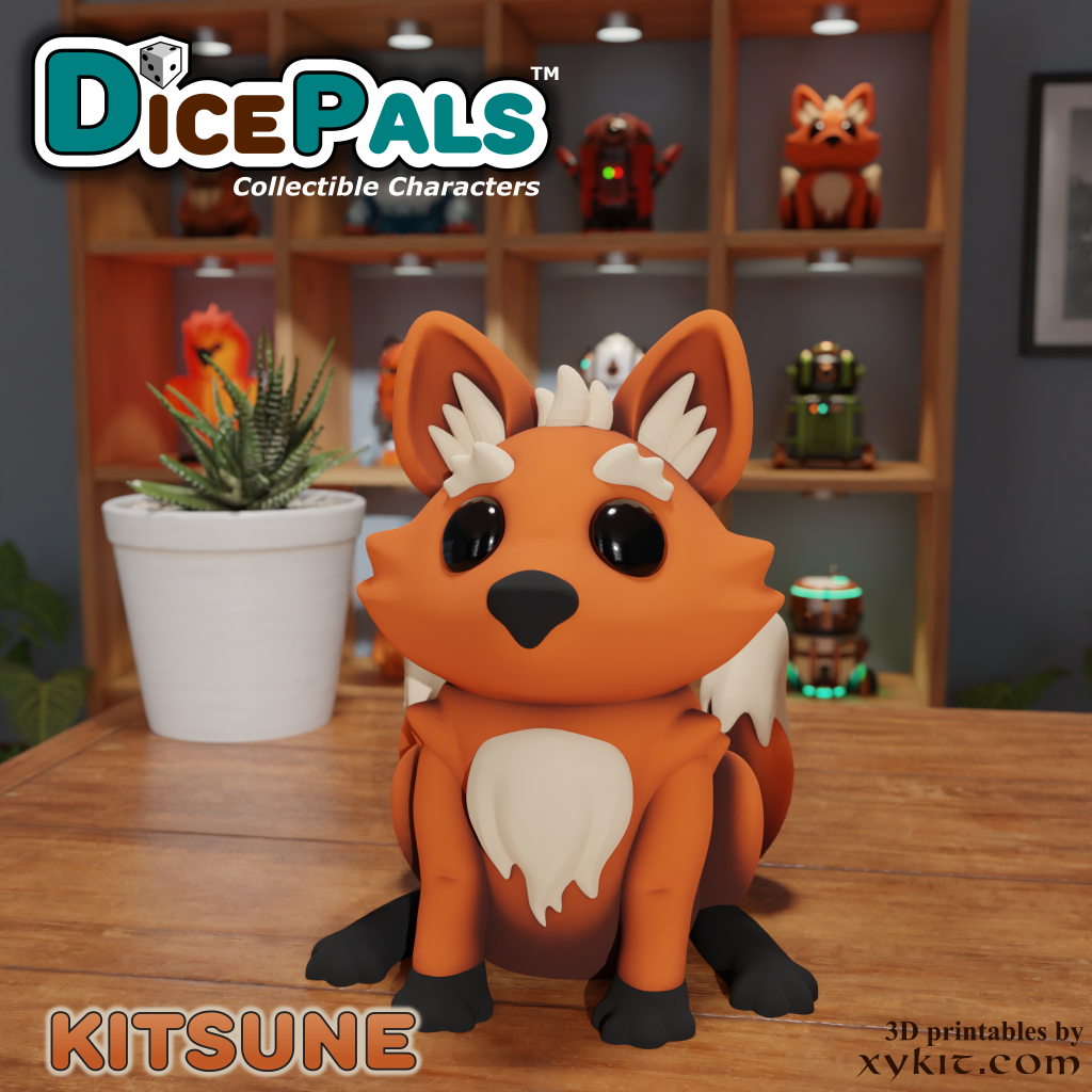 Kitsune Dice Pal - series 1 - 3D print files