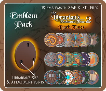 Librarian Emblem Add-on Pack - Twist Vaults - 3D printing files