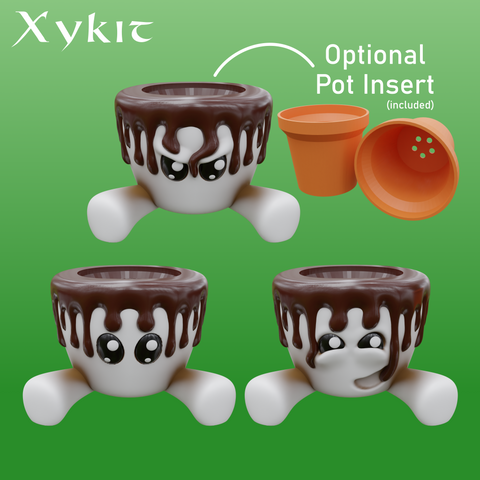 3 Pack Chocolate Dipped Marshmallow Planters - 3D printing files