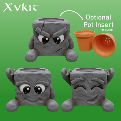 3 Pack Rocky Planters - 3D printing files