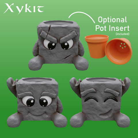 3 Pack Rocky Planters - 3D printing files