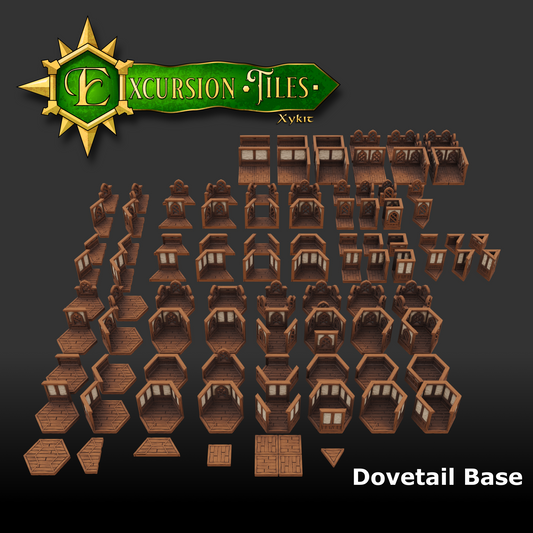 DOVETAIL Base Set - Tavern Walls and Wood Floors - Excursion Tiles - 3D Printing Files