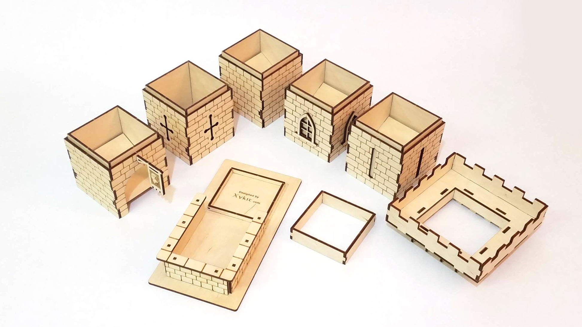 laser files castle dice tower pieces