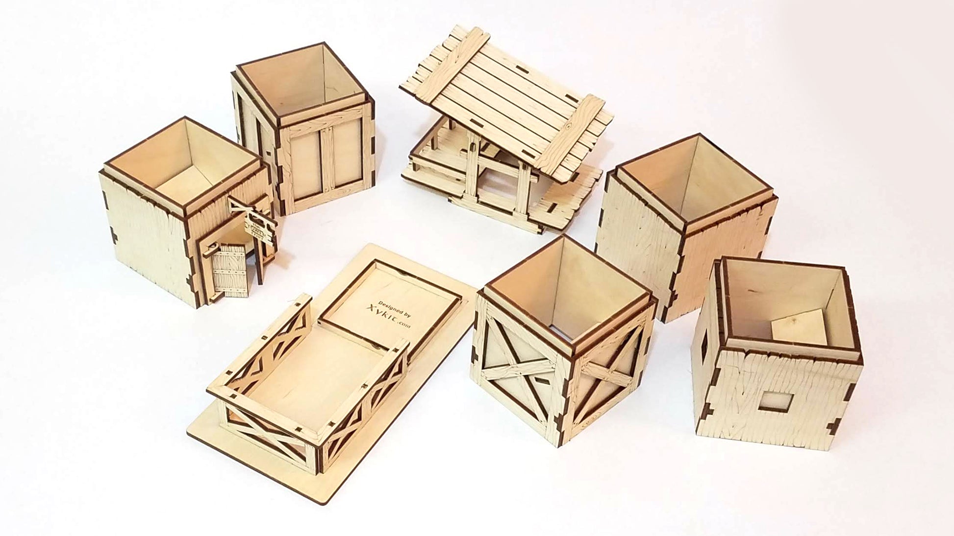 laser cut fantasy fort dice tower pieces 