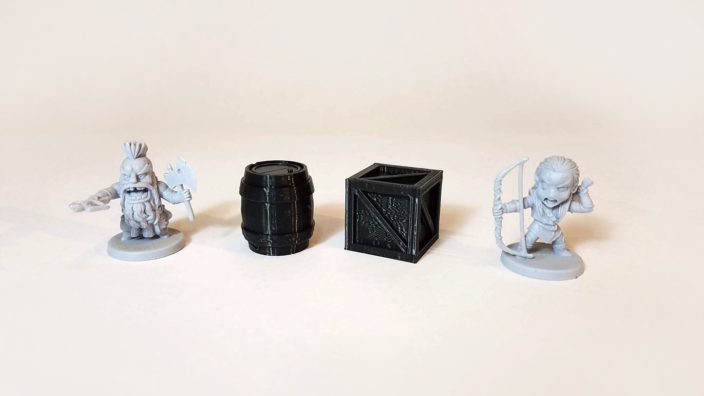 FREE - 3d Printable Crate and Barrel - Scatter Terrain (.stl file)