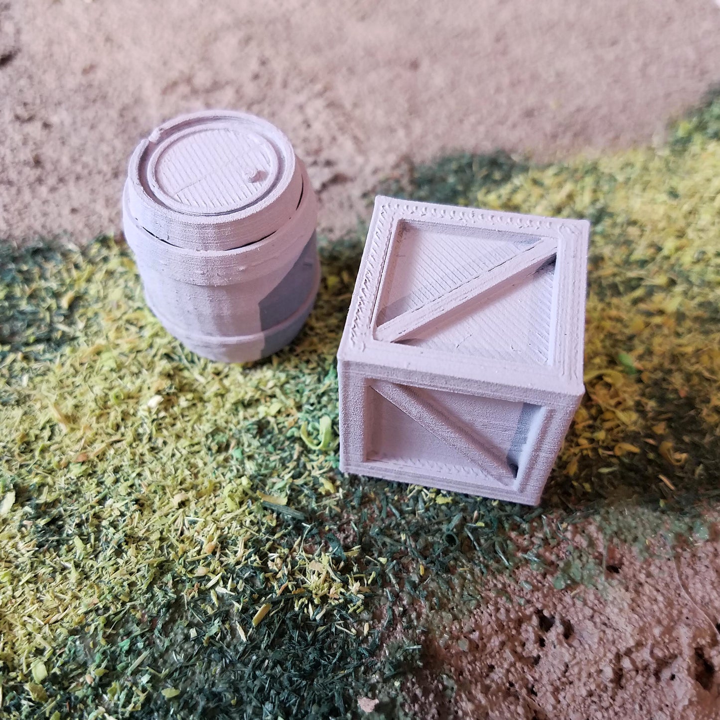 FREE - 3d Printable Crate and Barrel - Scatter Terrain (.stl file)