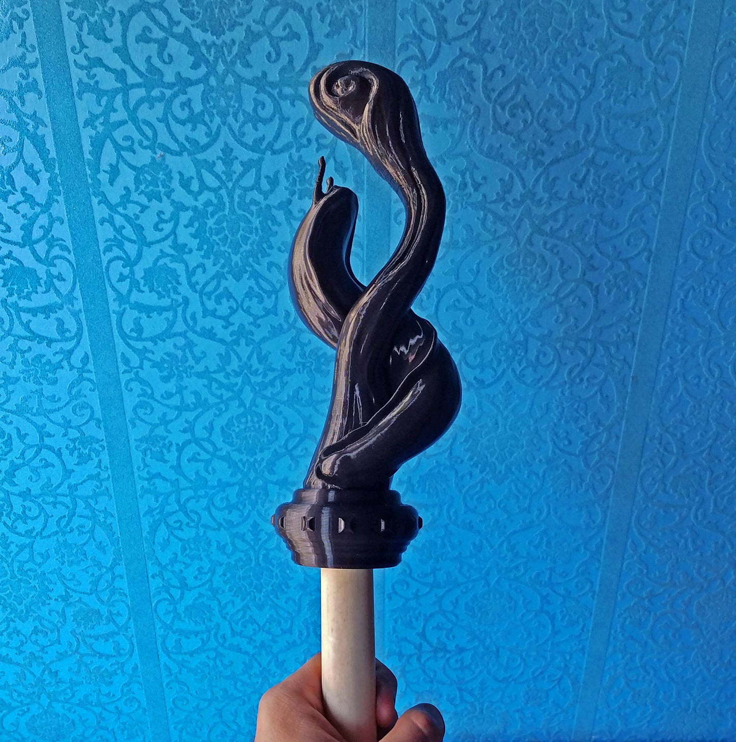 3d Printable Slug on a Stick Staff Topper - Cosplay Prop ( Digital Download .stl file)