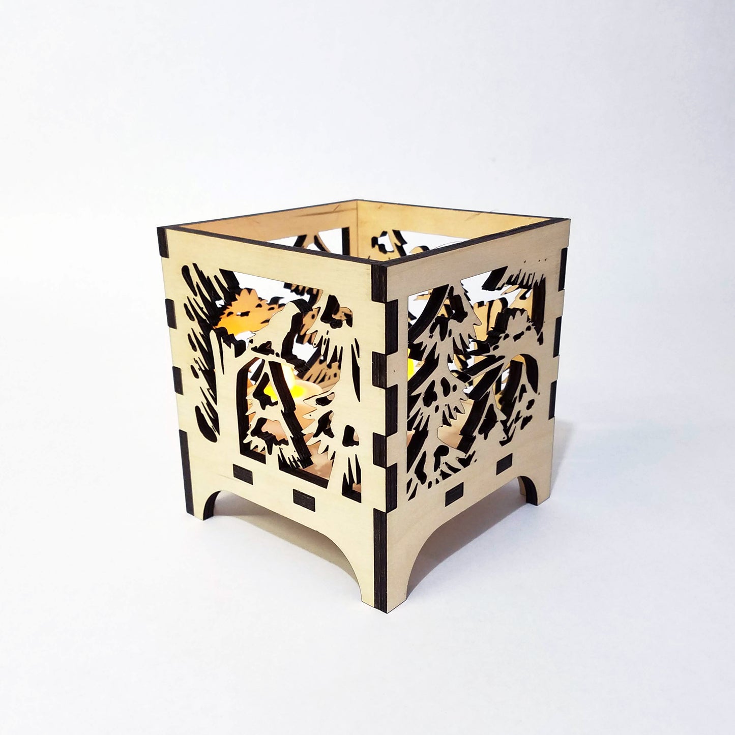 Laser Cut - Eagle's Nest - Large Candle Luminary (Digital Download)