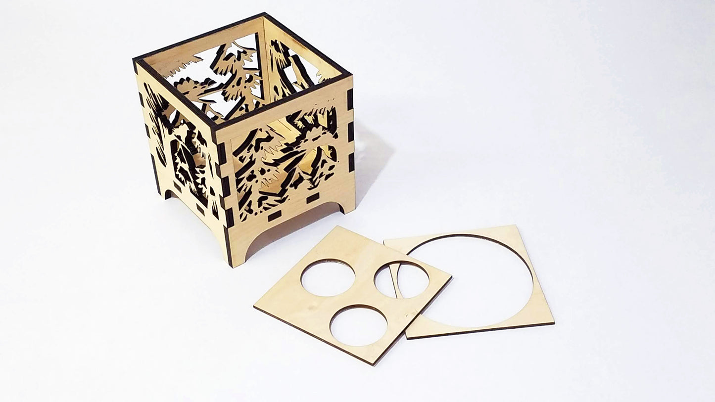 Laser Cut - Eagle's Nest - Large Candle Luminary (Digital Download)