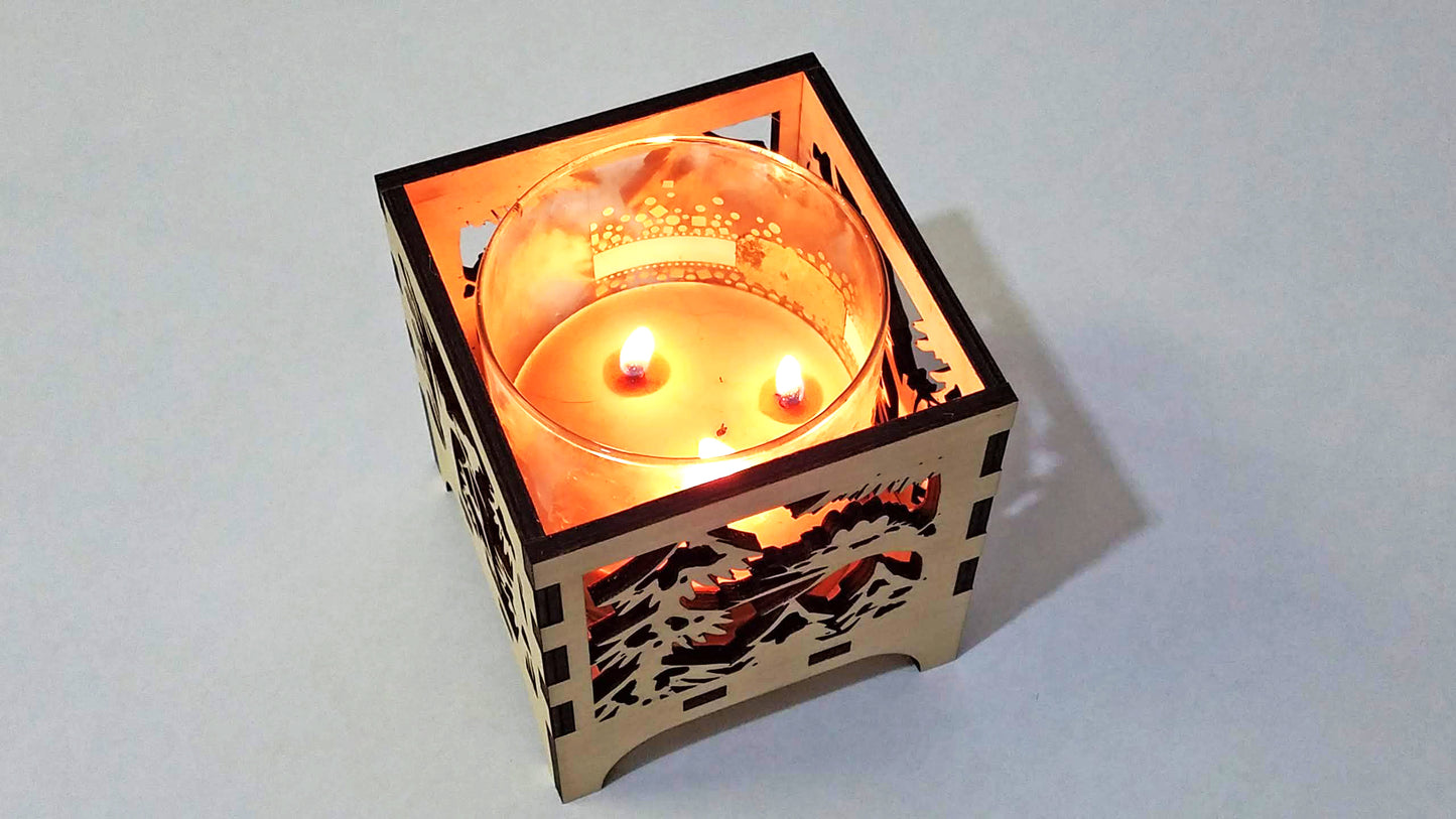 Laser Cut - Eagle's Nest - Large Candle Luminary (Digital Download)