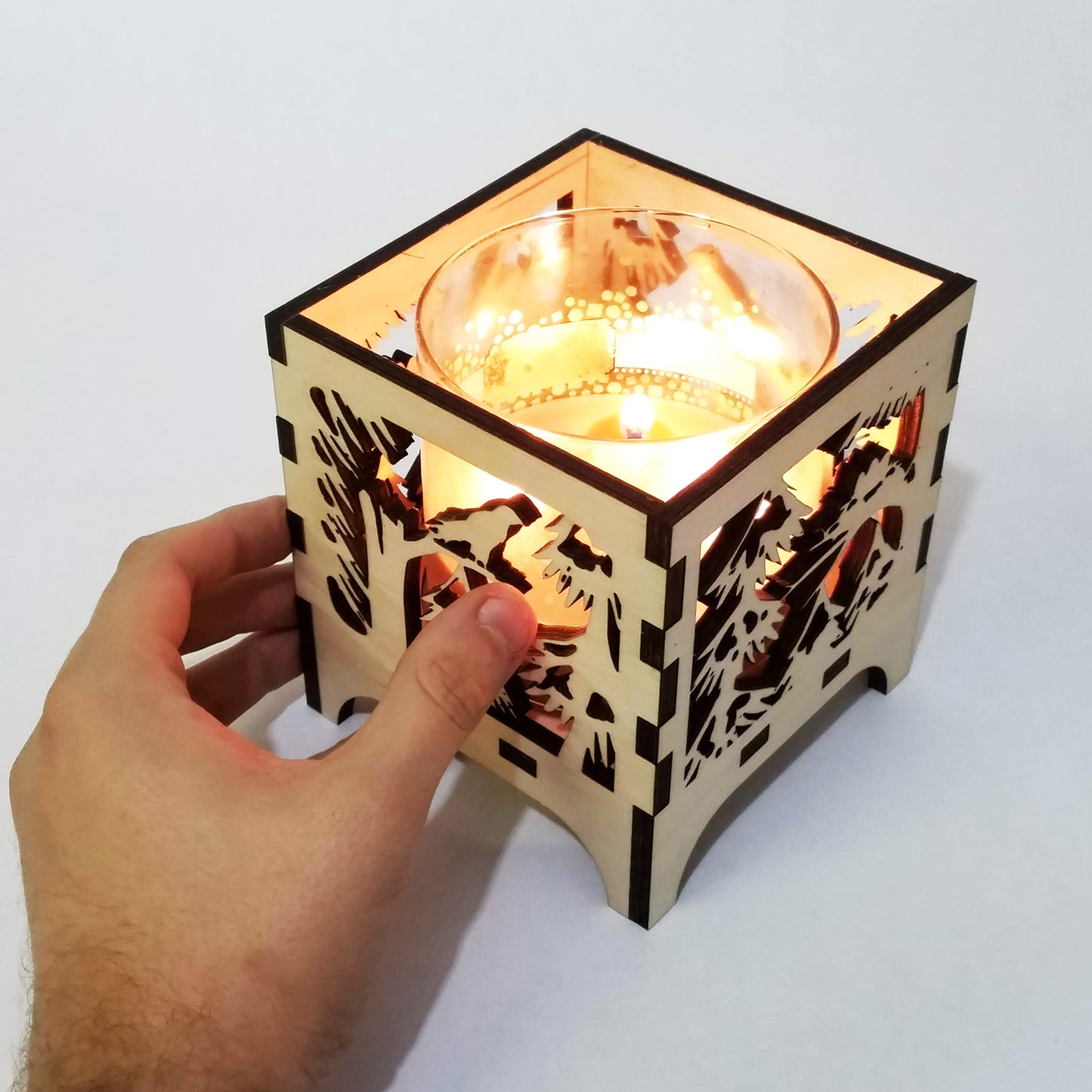 Laser Cut - Eagle's Nest - Large Candle Luminary (Digital Download)