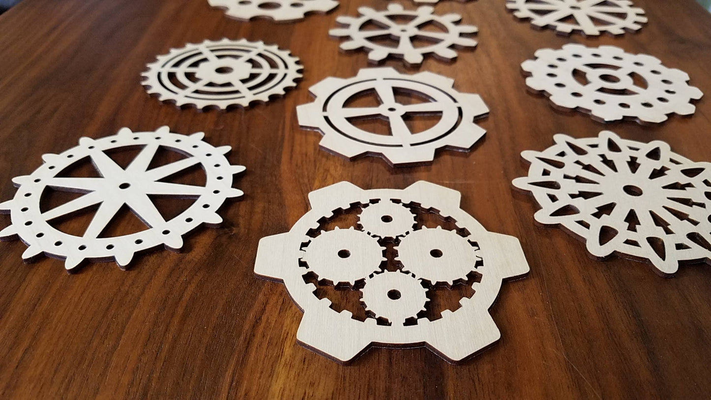 Steampunk Gear Coasters - 12 Designs (digital download)